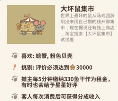 动物餐厅：揭秘大坏鼠集市解锁方法