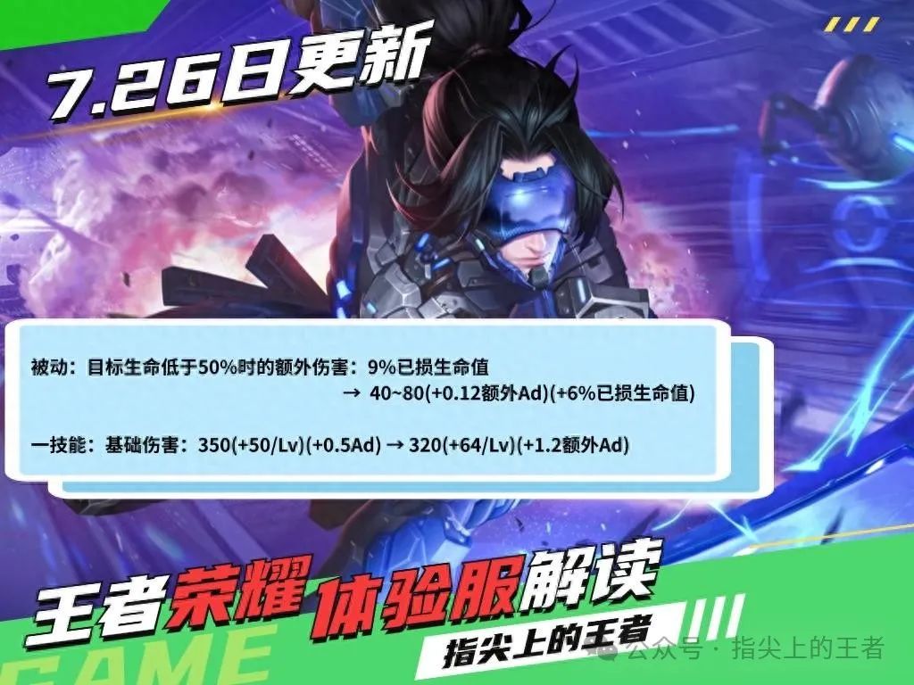 体验服26日更新，守约继续削弱，输出宫本加强，四件装备调整